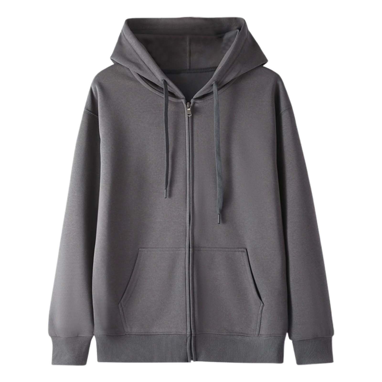 Generisch Felpa con cappuccio da uomo a maniche lunghe, con coulisse e tasca a marsupio, in pile pesante per le giornate fredde, casual, per tutti i giorni e il tempo libero, tinta unita, disponibile