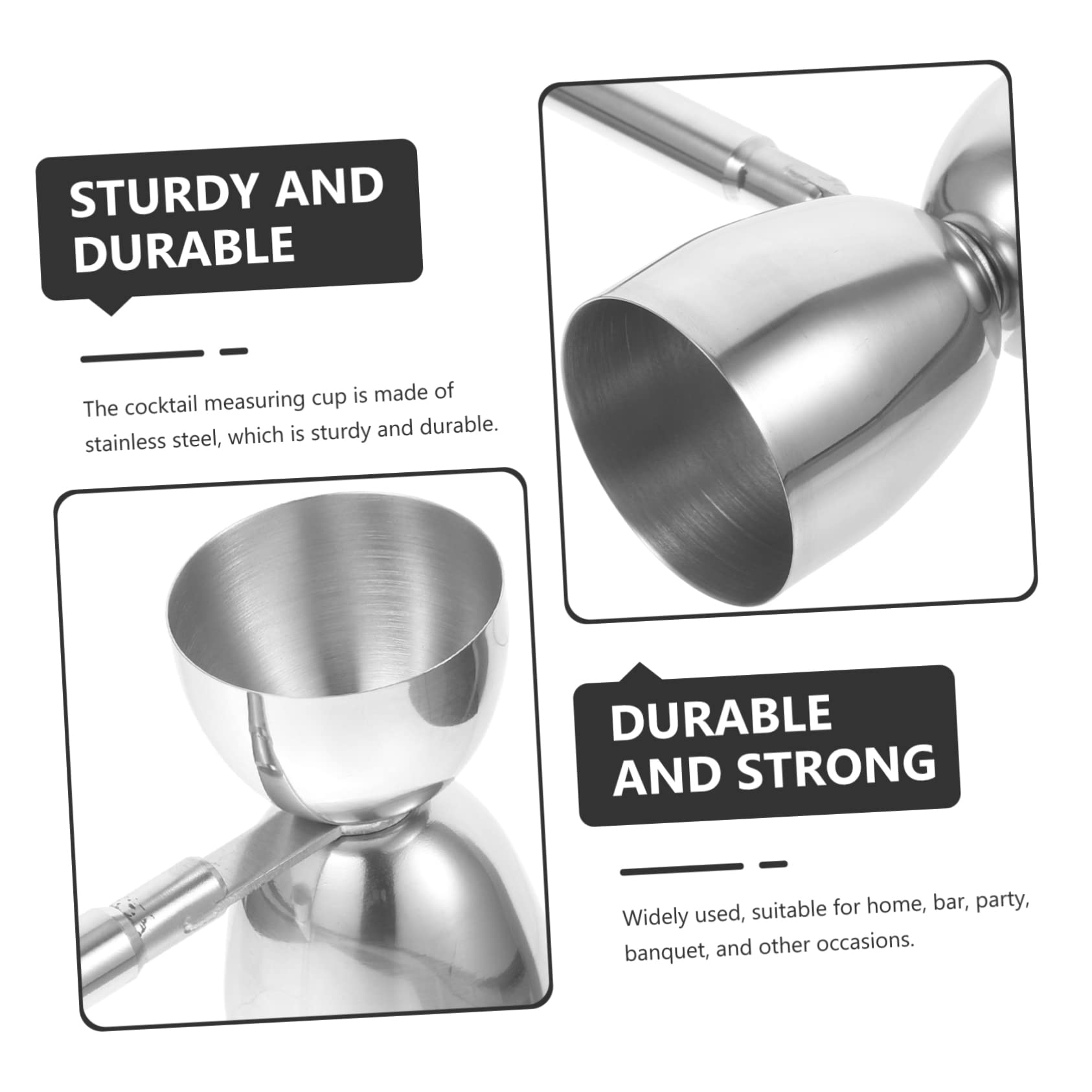 CIYODO Professional Measuring Cup 30/60ml Double Sided Bar Utensil for Cocktails Wine