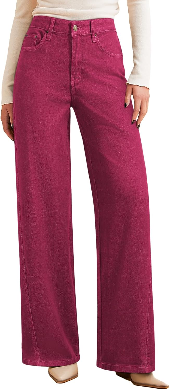 Sidefeel Women's Baggy Wide Leg Jeans High Waisted Straight Leg 2025 Fall Outfits Denim Pants