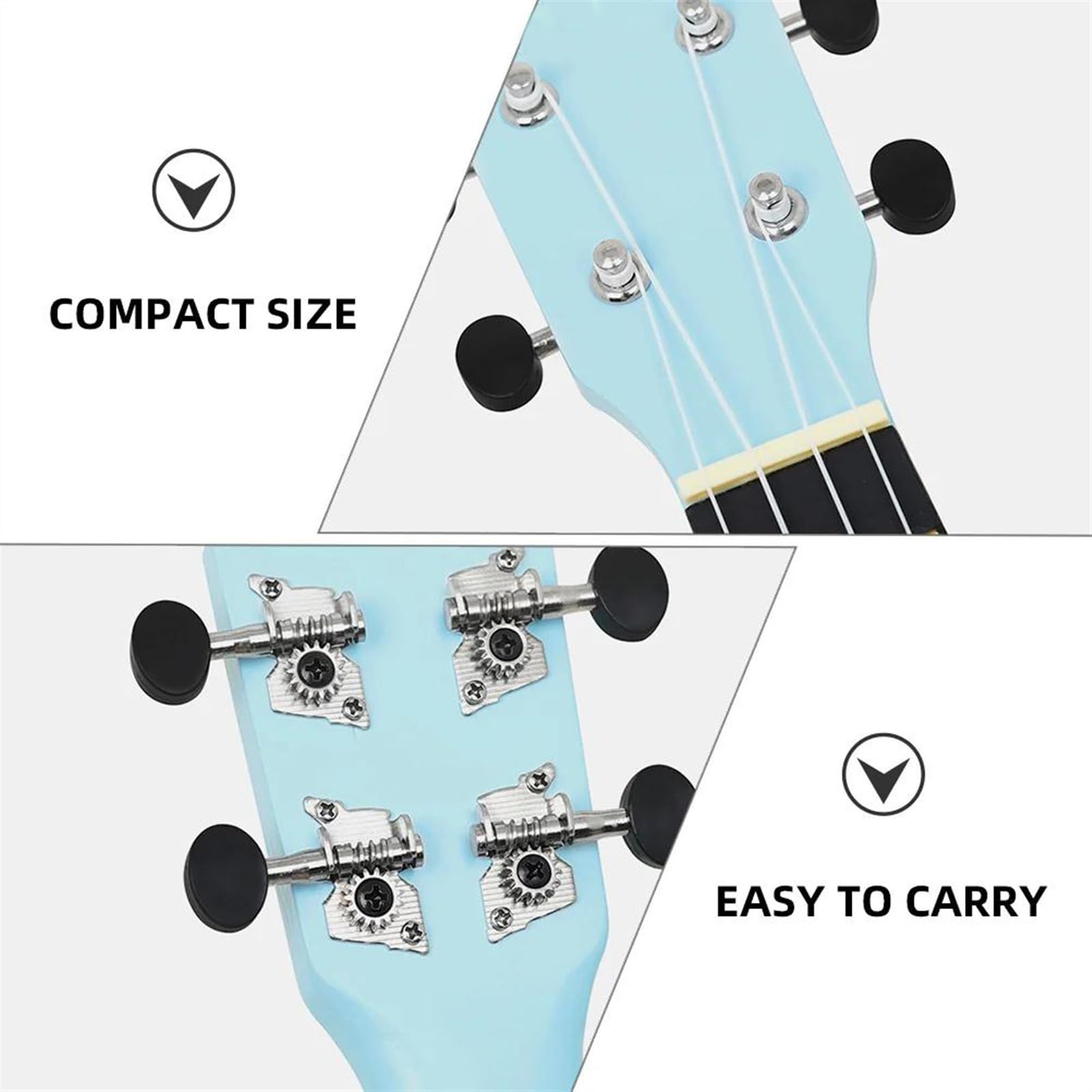 Ukulele Instrumentów Muzycznych 21-calowy Drewniany Instrument Ukulele Mała Mini Gitara Ukulele Dla Początkujących Uczniów (Color : Blue)