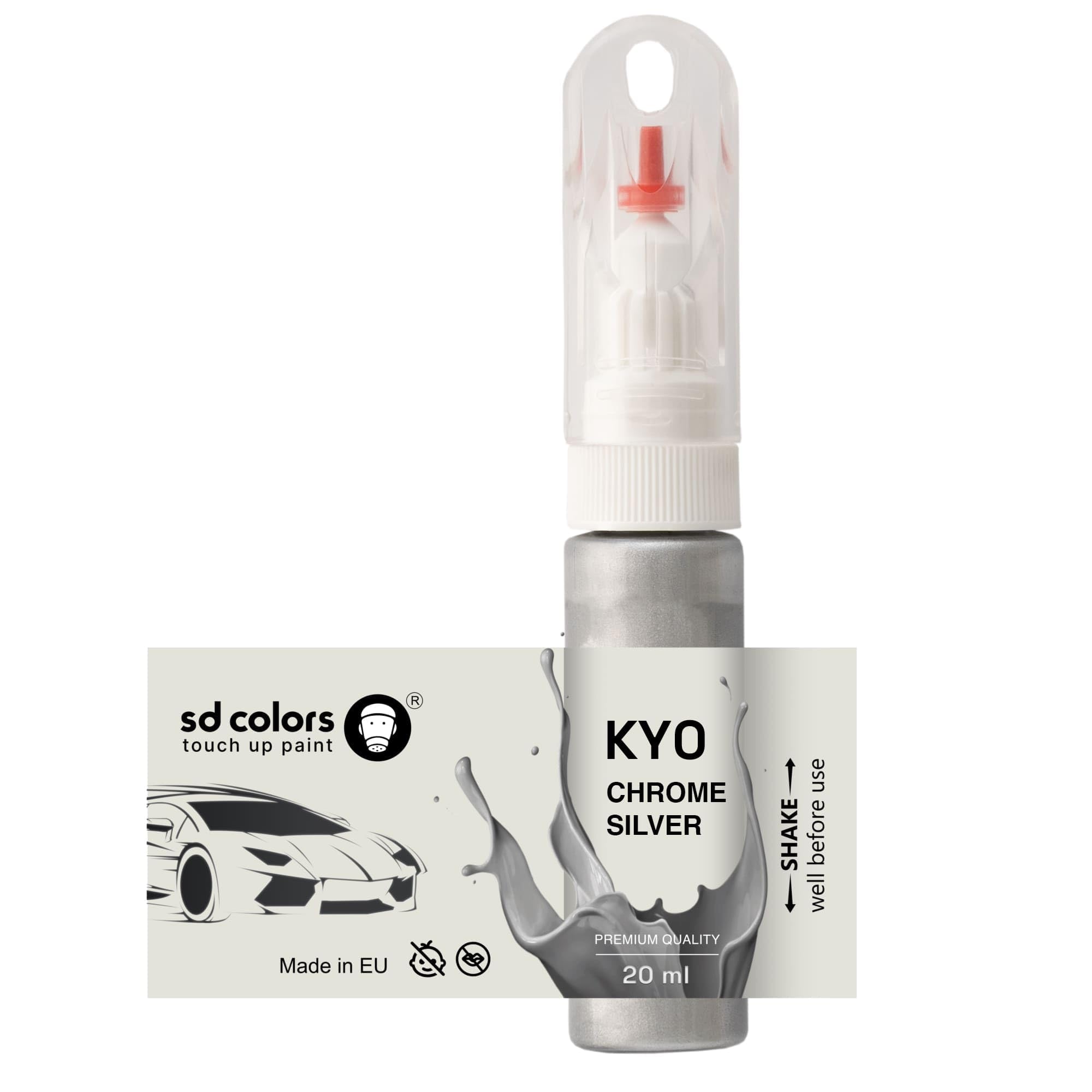 Sd Colors Just Paint Chrome Silver Ky0 Touch Up 20 Ml Paint Convenient Brush For Scratch Repair Fix (Just Paint)