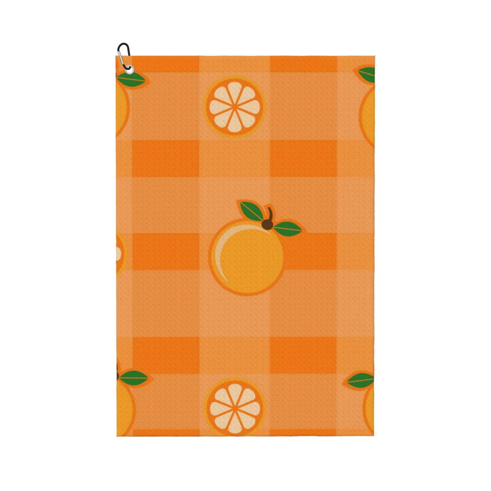 Hnnkloy Orange And Orange Leaves, 16x24 in Portable Waffle Golf Towels with Carabiner Clip for Golf Bag