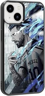 EZB Messi - Funda compatible con iPhone, flexible, absorbe los golpes, diseño de fútbol americano Lionel Messi (iPhone 16 Pro Max), color azul
