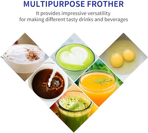 Miniatura 7 de Espumador de leche, espumador de leche eléctrico recargable de mano, 3 carga USB ajustable, se puede utilizar para bebidas de proteína de café a
