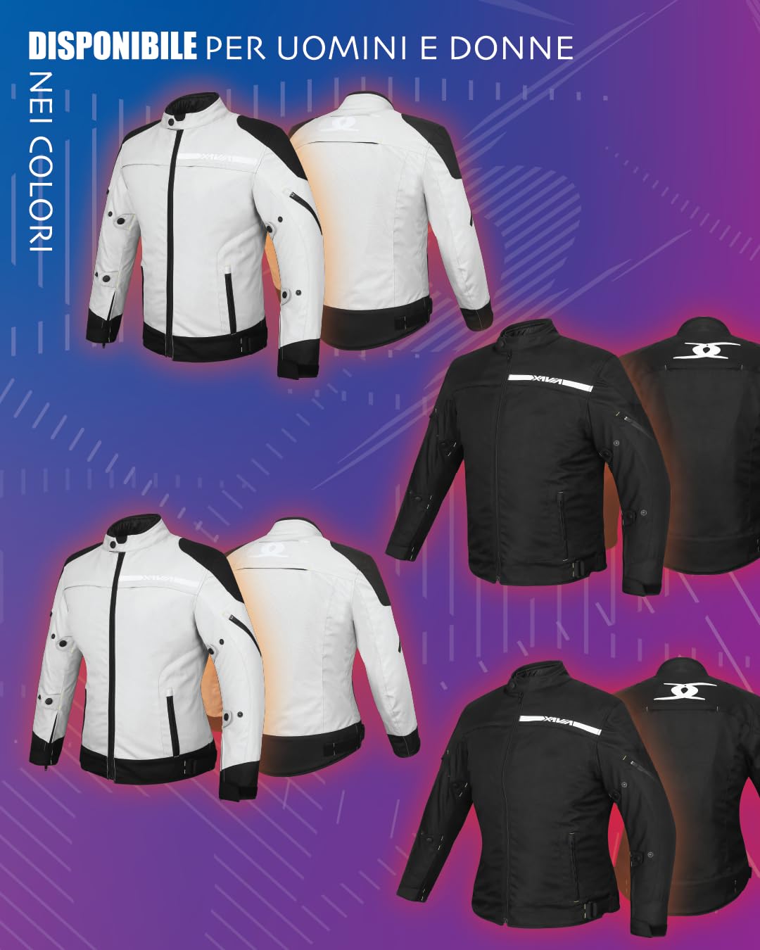 XAVIA REGAL Motorradjacke (Straße) – Wasserdichte und belüftete Motorradjacke mit Protektoren der Stufe 2 | Für alle Jahreszeiten