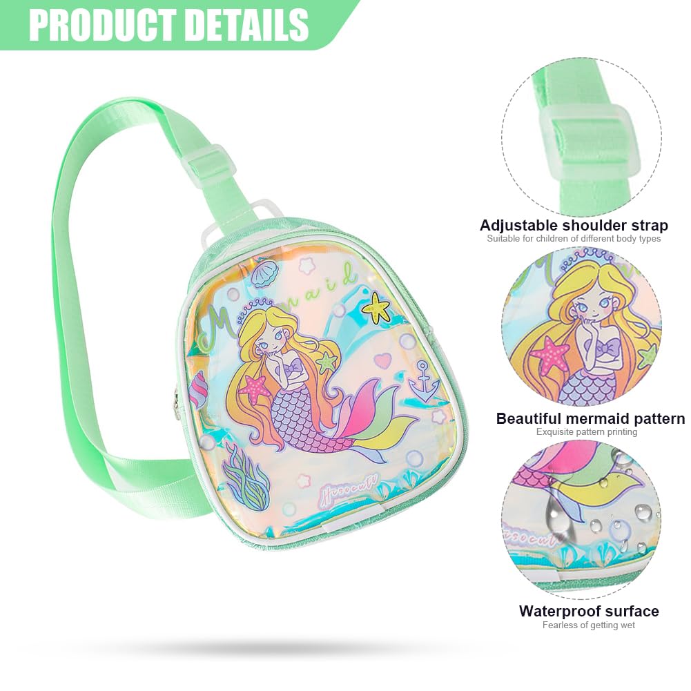 LEBKFT 1 szt. Jednorożec syrenka torba na ramię PVC przezroczysta torba crossbody mini portfel torba podróżna plaża podróż zamek błyskawiczny przezroczysta torebka do przechowywania telefonu