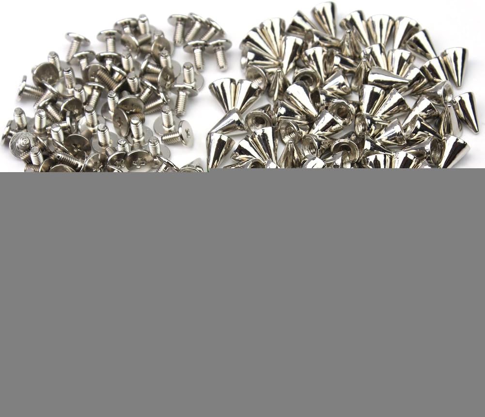 100pc Silver Punk Spike Rivet Screw Bead DIY Metal Cone Studs Nailhead Spots Rock