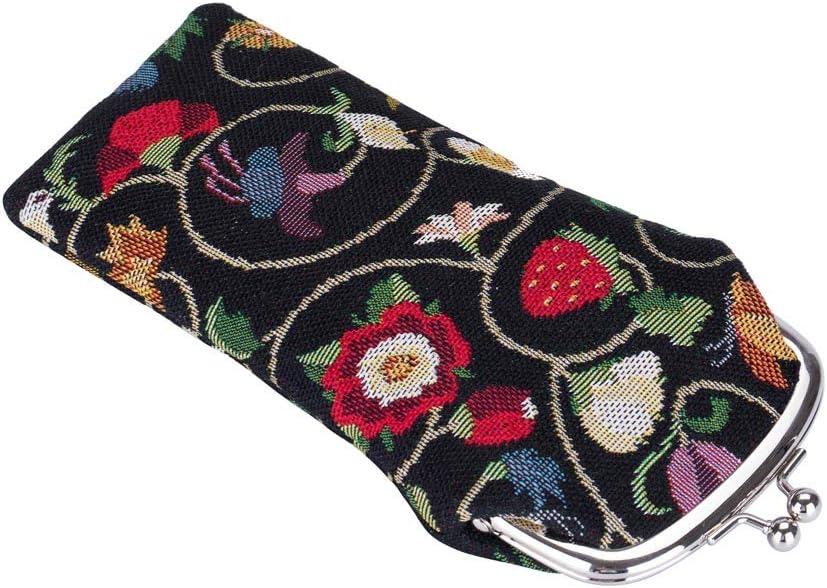 SignareTapestry Glasses Case for Women Eyeglass Case with Garden Flower and Creatures, Jacobean Dream, One Size