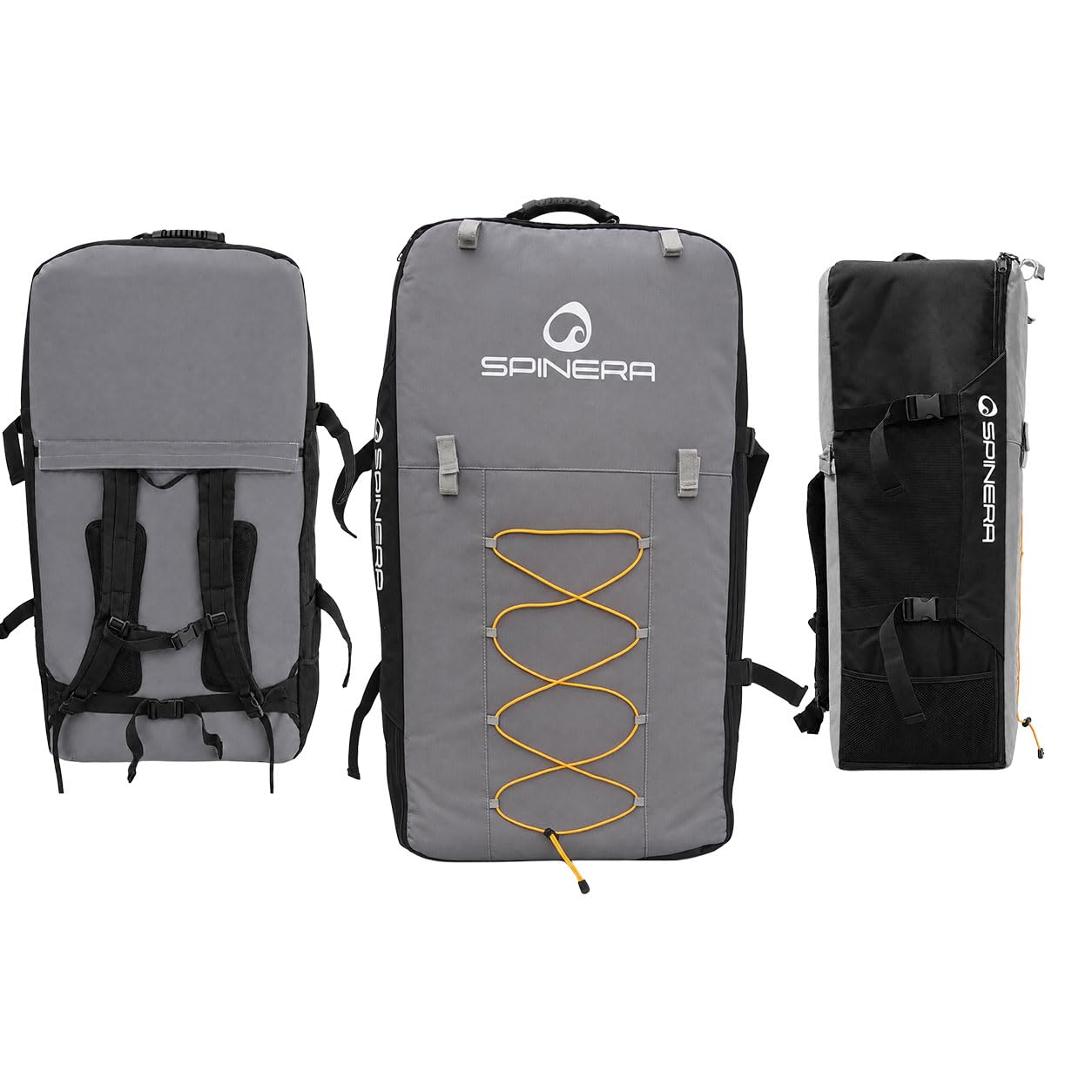 SPINERA Performance Kajak & SUP Tasche 173 L – Transporttasche mit Rucksack-Tragesystem für aufblasbare Kajaks und SUP Boards – Mesh-Belüftung & Zubehörfächer – 97 × 53 × 33 cm