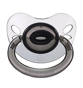 Landofgenie Large Shield Adult Size Pacifiers Butterfly Shape Transparent Design Pacifier Black | BPA & Latex Free Silicone, Perfect for soothing & relaxation