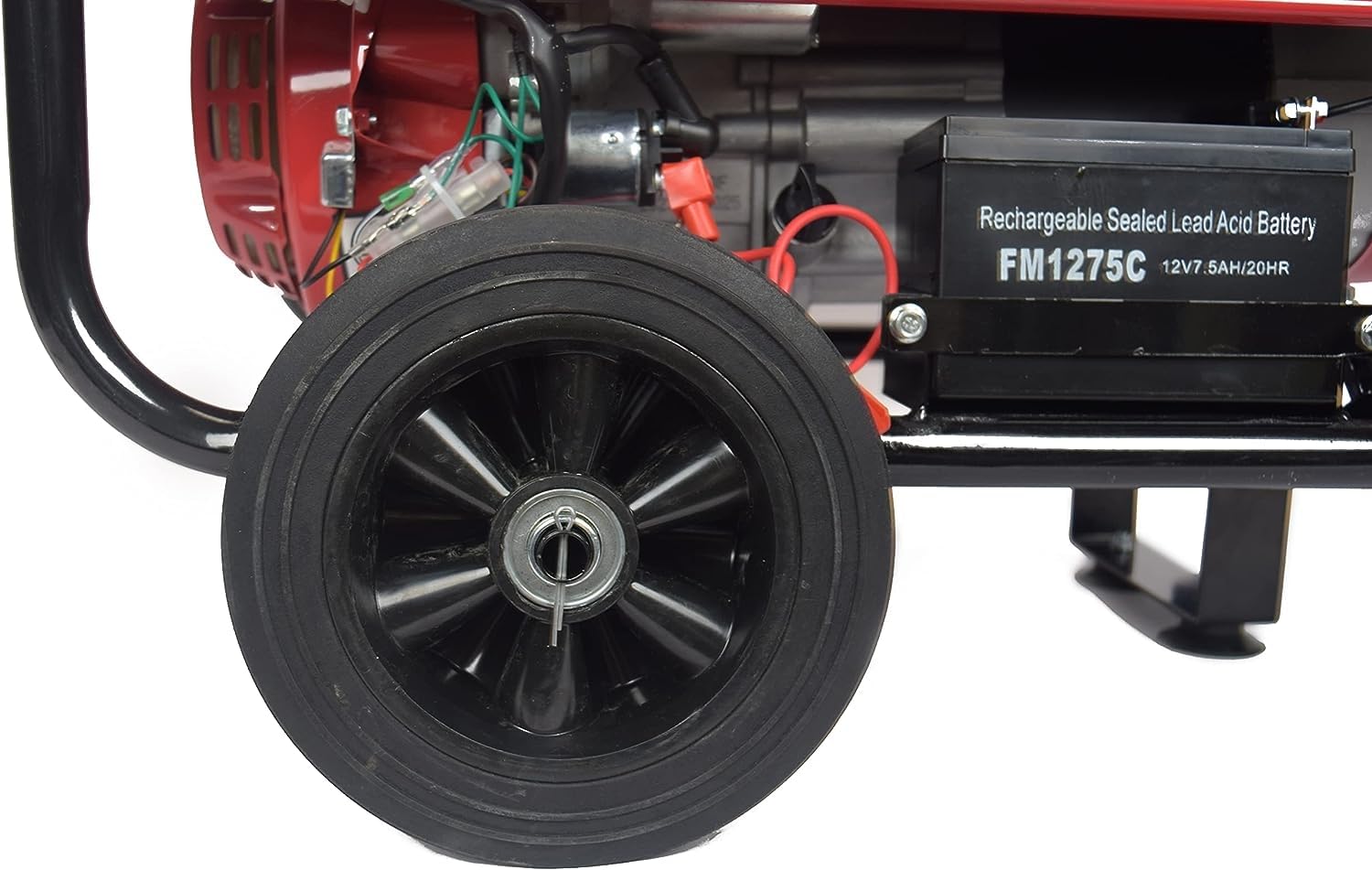 Generatore di Corrente 3000W Benzina 4 tempi con 2 prese 230V con Avviamento Automatico a Chiave e Batteria Portatile con Ruote