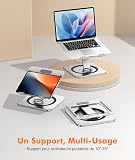 EOIWUY Laptop Stand with 360° Swivel Base, Portable Foldable Laptop Riser for Desk, Ergonomic Adjustable Cookbook Holders Computer Stand Holder for Team Work, Compatible with MacBook Pro/Air (10-16") - 5