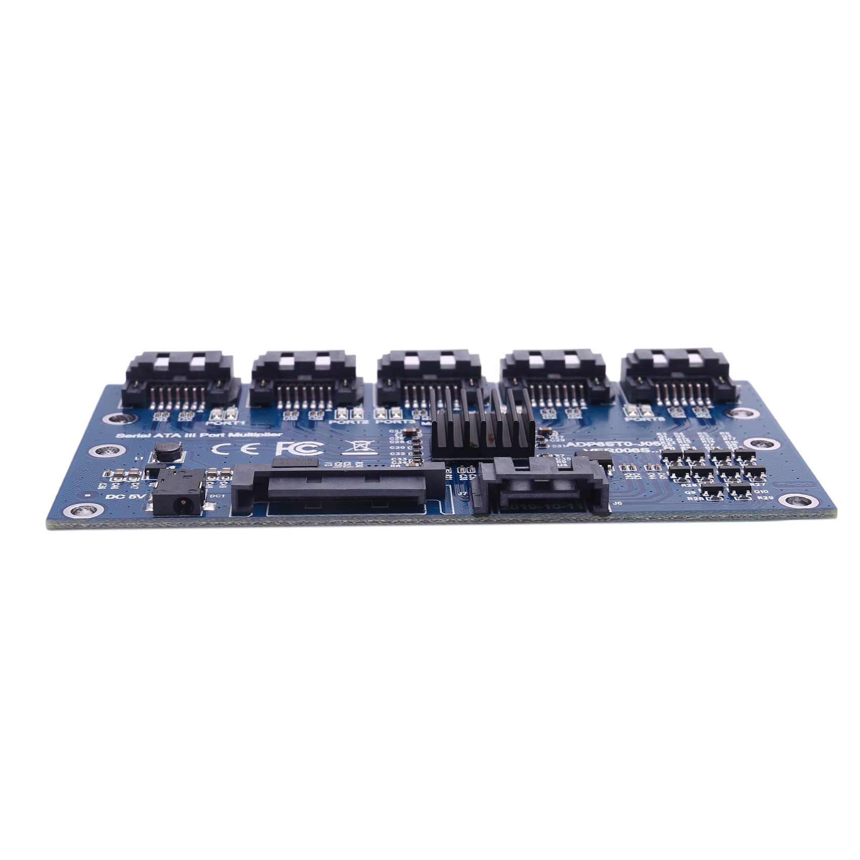 Tarjeta Controlador Tarjeta Madre Tarjeta De ExpansiÓN 1 A 5 Puertos Sata3.0 6 Gbps Multiplicador Adaptador De Tarjeta Vertical De Puerto para Computadora