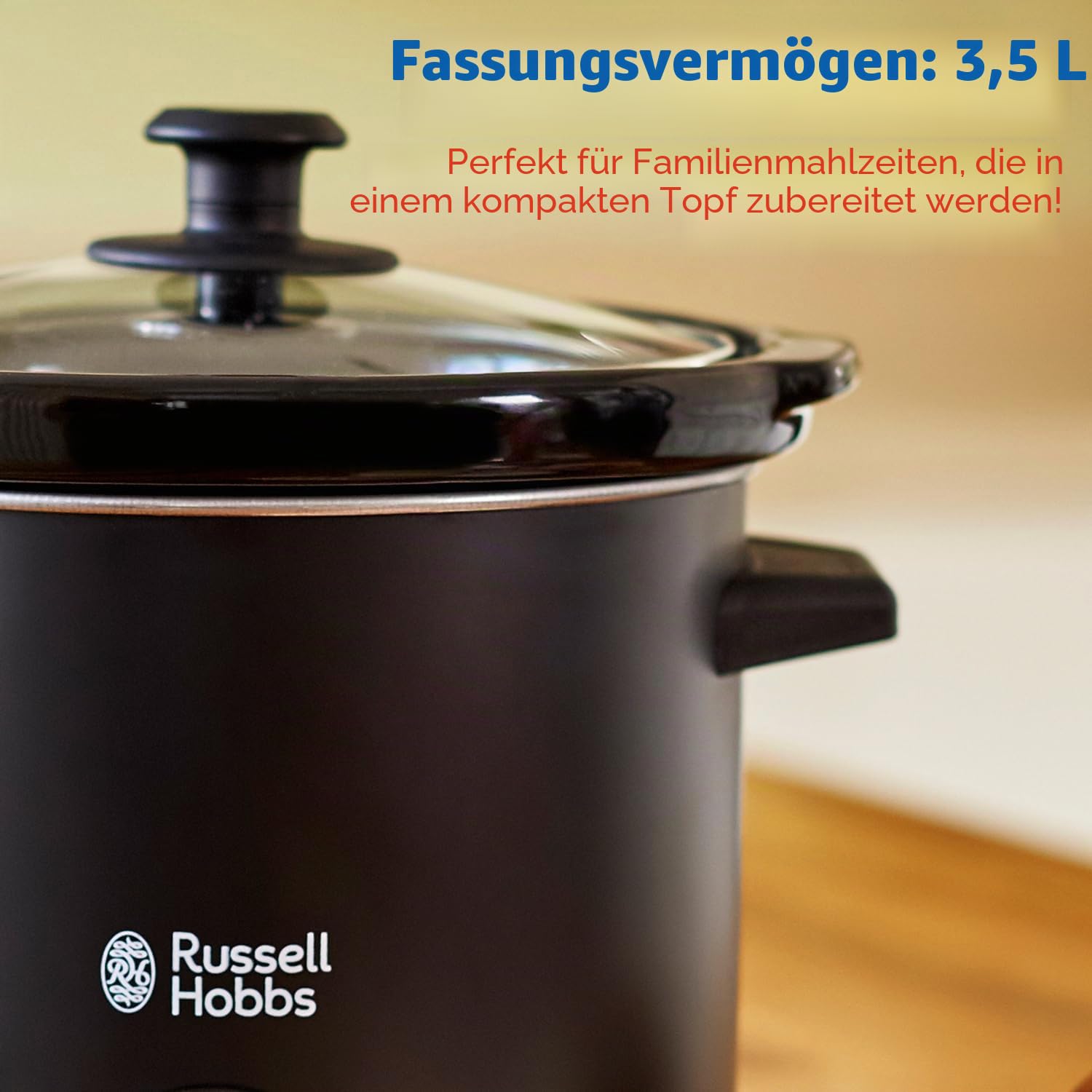 Russell Hobbs 24180 Langsamer Kocher, 3,5 l, schwarz mit UK-Stecker