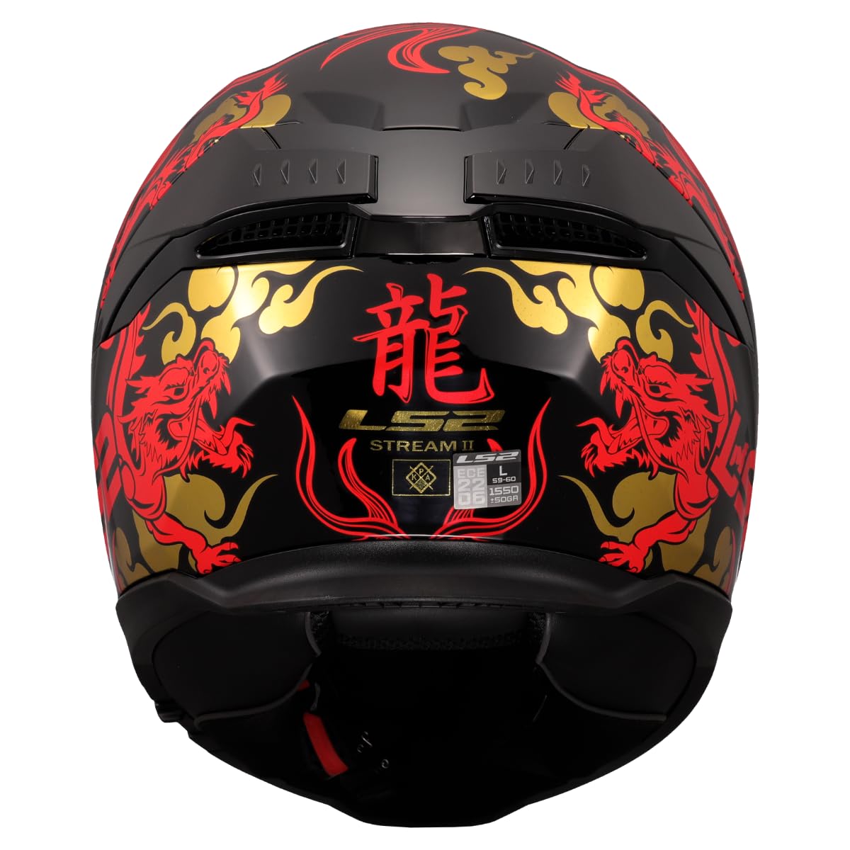 LS2, Casco Moto Integrale STREAM II DRAKO Gloss Black Red, XS