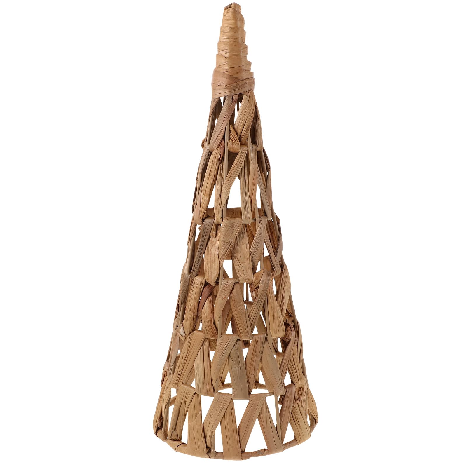 Alipis Boho Árbol de Navidad de Ratán Forma de Cono Base Decorativa Reutilizable para Centro de Mesa Decoración Rústica para Hogar Granja para Entrada y Fiestas Navideñas