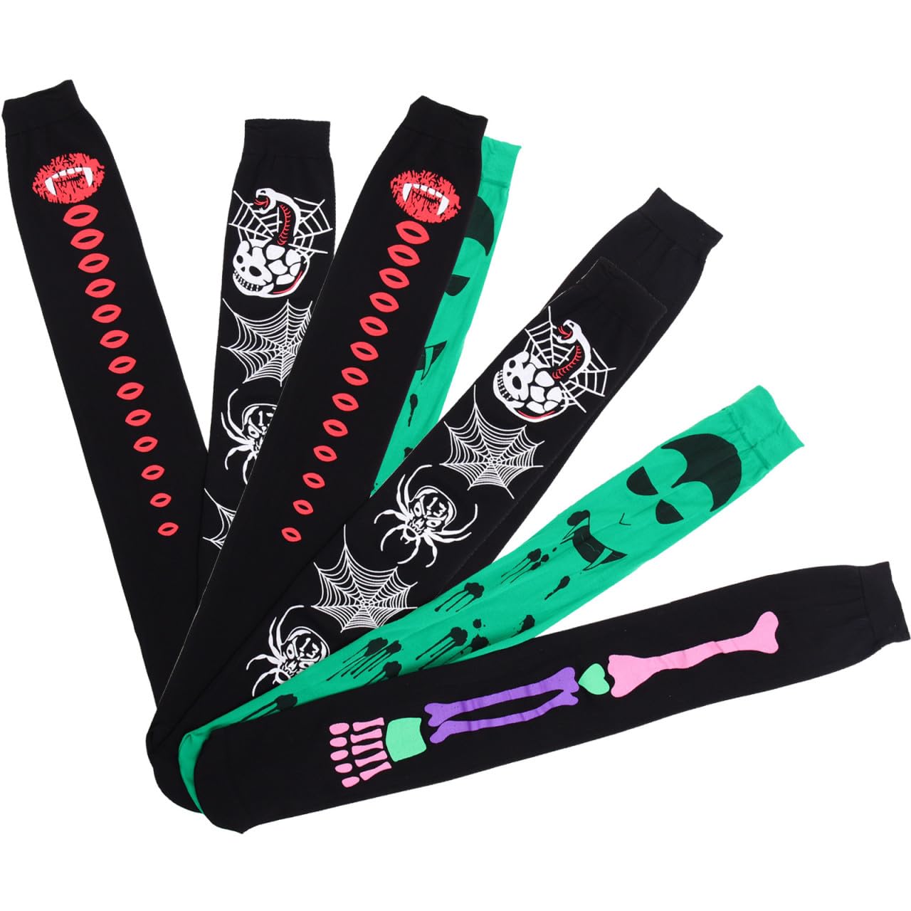 Sewroro 12 Paires Chaussettes Longues Vampire à Motifs Horreur pour Halloween, Bas Respirants en Fibres Acryliques, Confortables et Souples, pour Cosplay et Fêtes