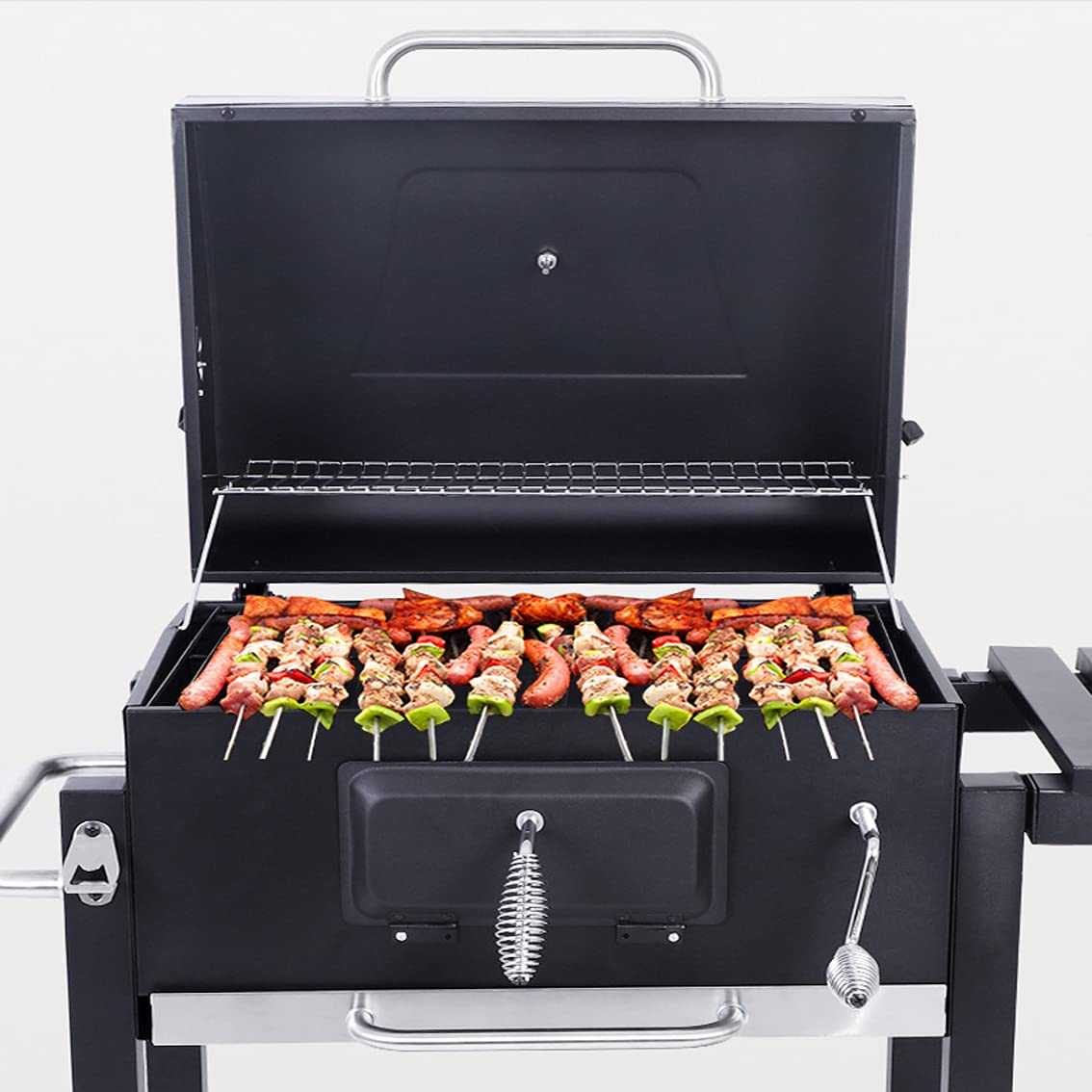 FP-TECH Grill BBQ a Carbonella 115x66x106 cm con Ripiano Regolabile