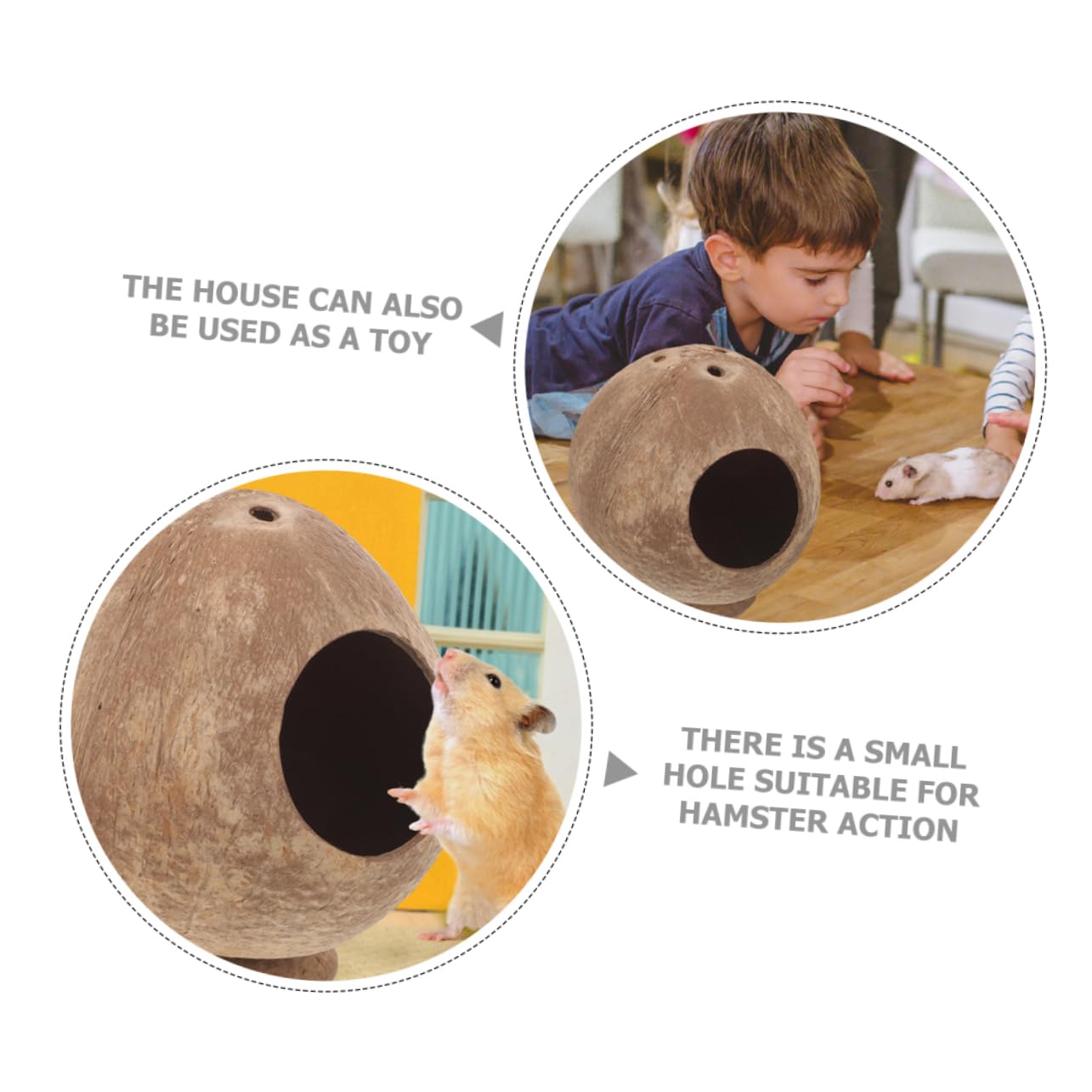 IMIKEYA 4 Stück Hamster Nest Spielzeug Hamster Kokosnüsse Kokosnuss Schale Meerschweinchen Versteck Hamster Versteck Hamster Verstecke Hamster Kokosnuss Ratten Versteck