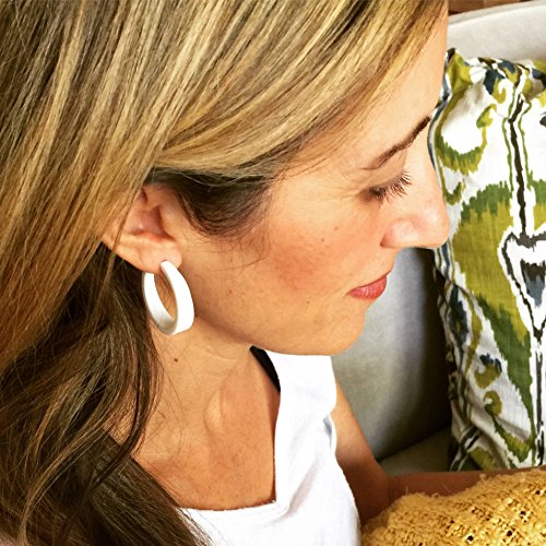 Lola Hoop Earrings, Hypoallergenic Hoop Earrings for Women, Made With Surgical Steel & Lucite, Lightweight & Comfortable, Hand-Made In The USA, 1.25” Diameter4