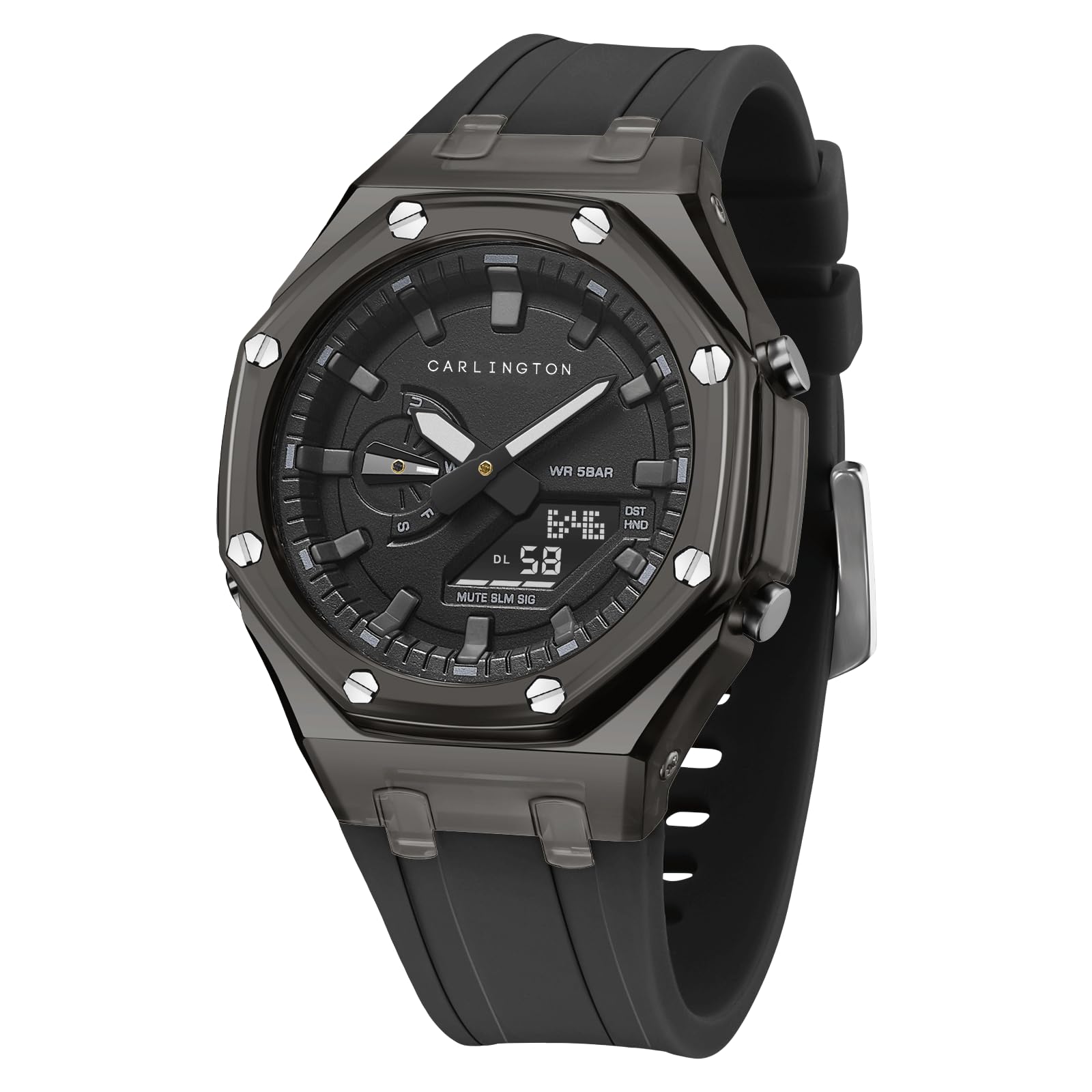 Carlington Velocity Series Analog-Digital Sports Watch Black - Image 1