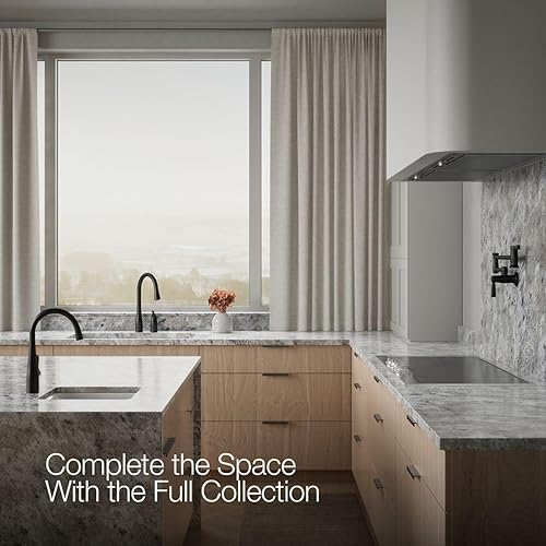 Miniatura 159 de KOHLER Simplice, llave abatible de cocina, 647-CP Mate negro,Cromo pulido,Latón cepillado vibrante.,Vibrant Stainless