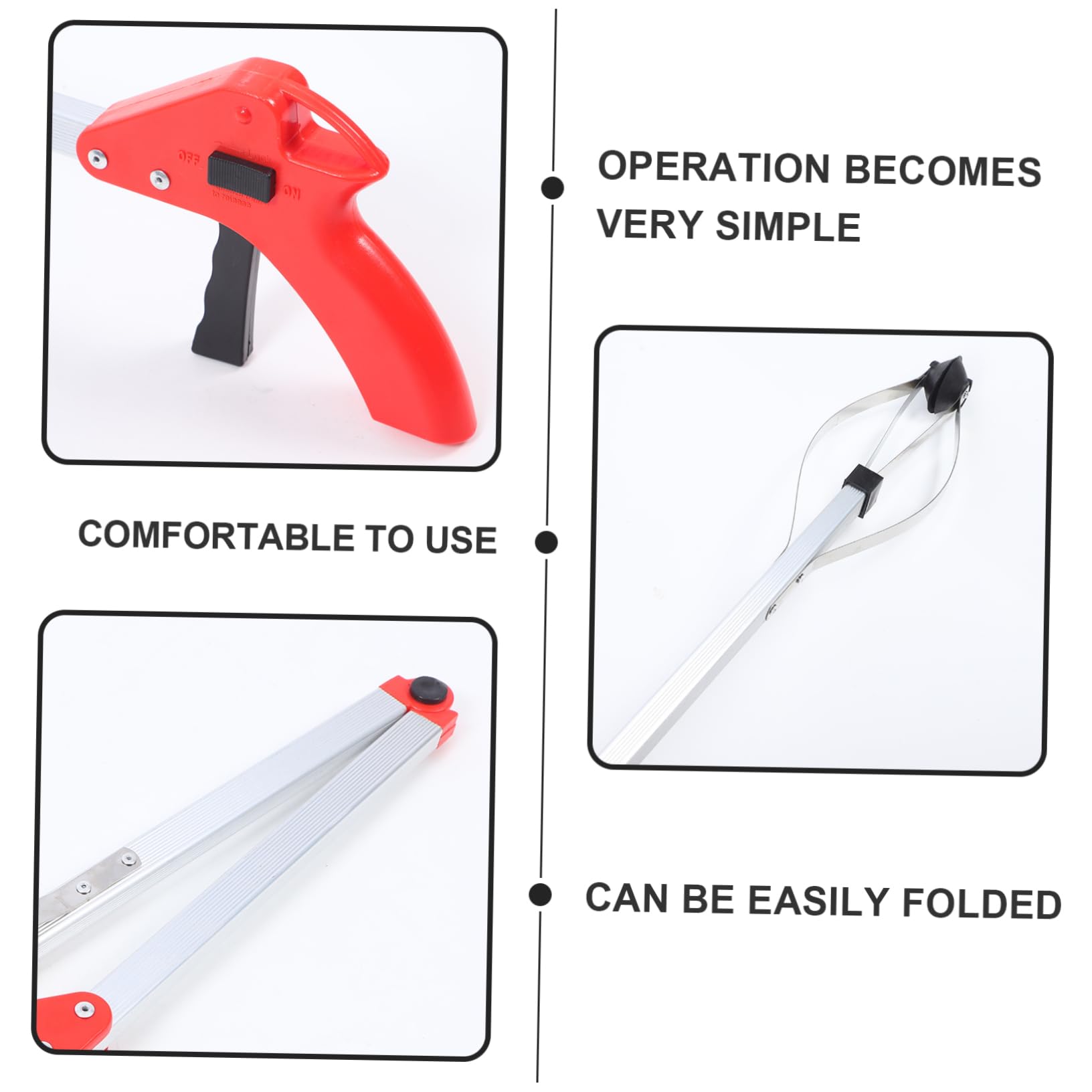 5 Stück Müllfalle Müllgreifer-Tool Picker Reacher-Greifer wählen Handgreifer werkzeug Müllklammer Greifer für Müll faltbarer Greifer für ältere Menschen Müllclip Aluminiumlegierung