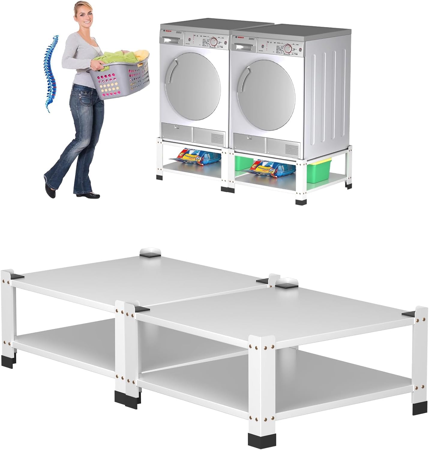 EliteEdge Washer Dryer Laundry Pedestals Base with Storage