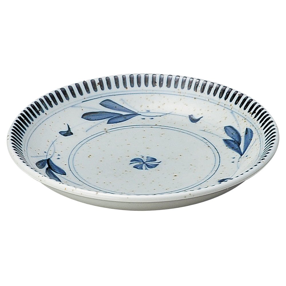 Amazon.co.jp: 山下工芸 中皿 白 φ20cm 益子風ツタ6.0皿