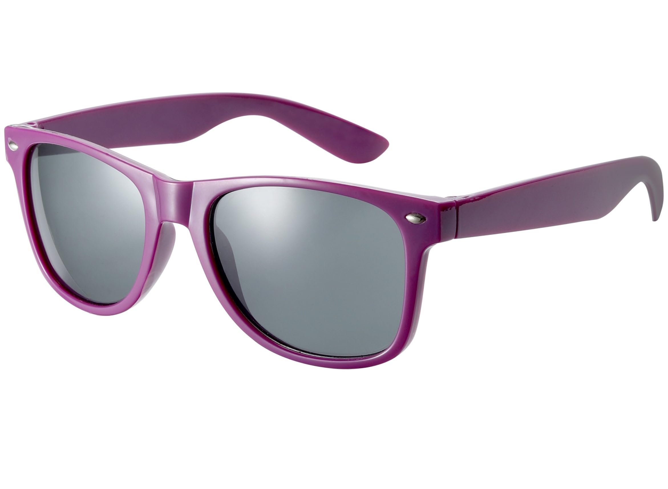 Komonee Drifter Purple Sunglasses Set With Soft Case and Cleaning Cloth Classic Style Retro Sun Shades UV400 Protection Unisex For Men Women Sports