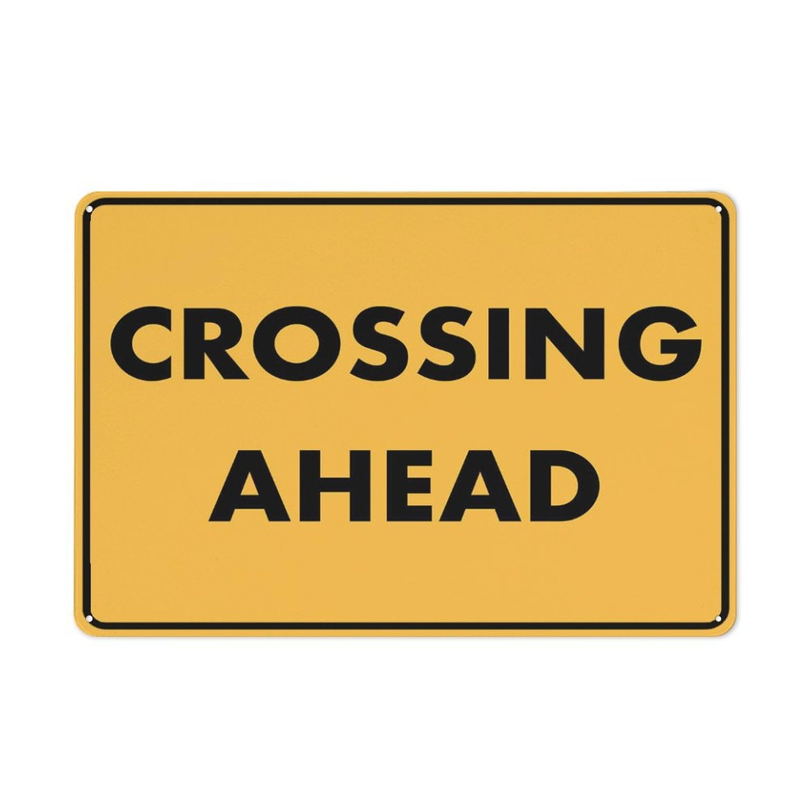 peiyeety Crossing Ahead Sign Metal Signs 12X8 Inch Rust Free Aluminum,Uv Ink Printing,Durable/Weatherproof Outdoor for Home