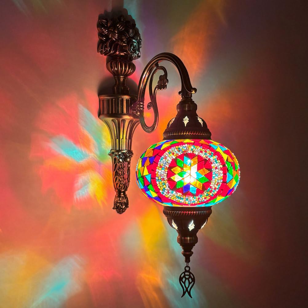 Lampa ścienna Retro Egzotyczna Ręcznie Wykonana Mozaika Specjalna Restauracja Hotel Pensjonat Korytarz Lampa ścienna