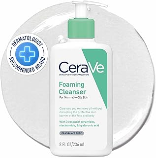 CeraVe Foaming Cleanser Gel Face Wash 236ml, Oil Control For Normal to Oily Skin, Removes Oil & Protects Skin Barrier, For...
