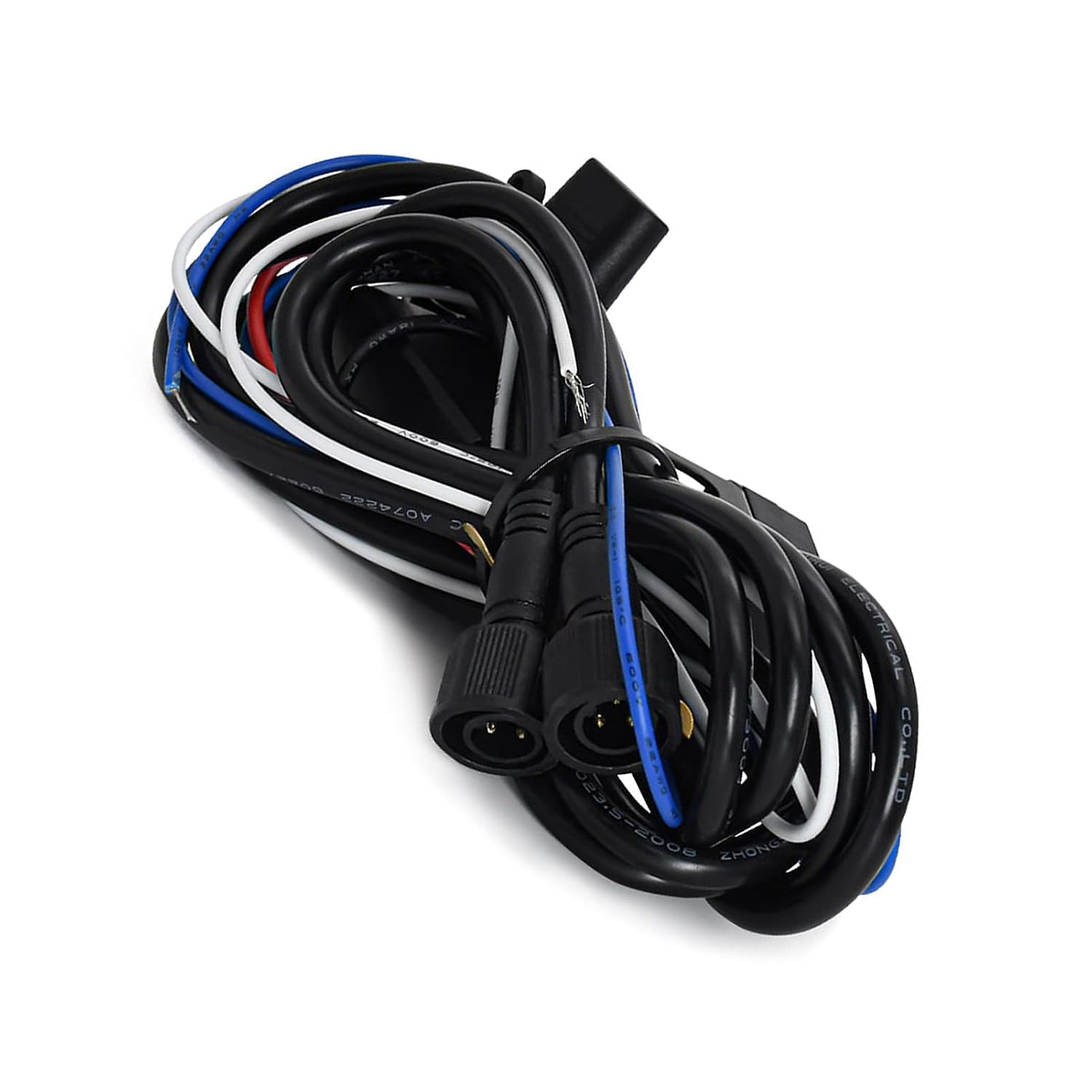 Shkalacar LED Light Wiring Harness Kit Motorcycle Wiring Harness with Intelligent Relay 1m Antenna & Compact Switch for Auxiliary Fog Lights 300W 16AWG Wire Gauge Color Coded Wires