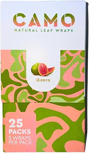 Miniatura 2 de Envolturas de hojas naturales afganas de camuflaje de varios sabores  125 (25 x 5) envolturas de hojas por caja  (guayaba) con una calcomanía