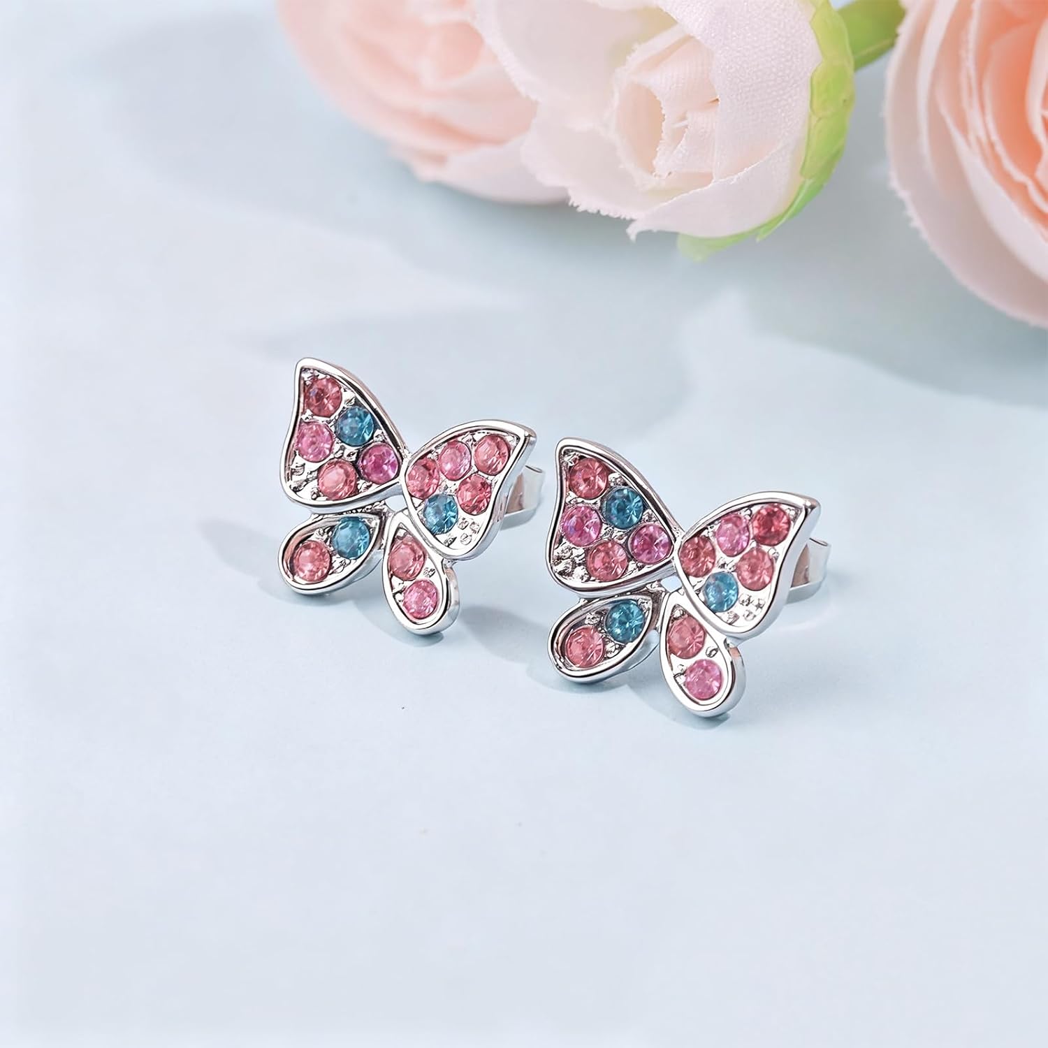 Hypoallergenic Cute Stud Butterfly Earrings for Girls 8-12 Teen Tween Girls Trendy Stuff Jewelry Granddaughter from Grandma Birthday Gifts - Image 2