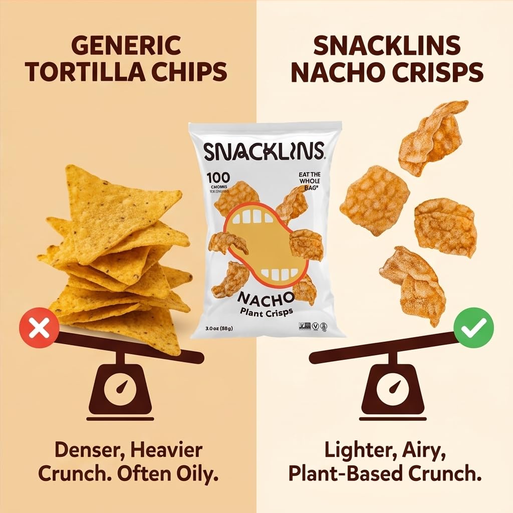 Snacklins Nacho Vegan Plant Crisps 3 OZ (Pack of 2) image 5