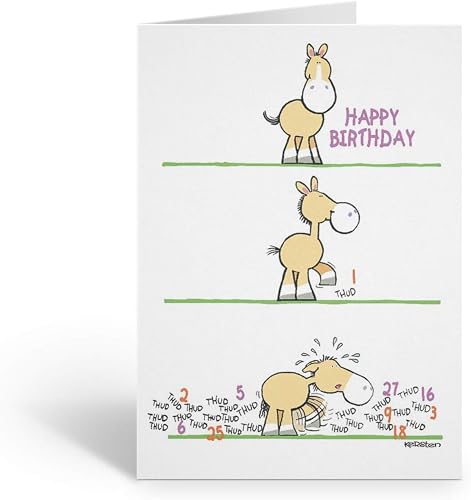 Stonehouse Collection Funny Horse Birthday Card, Horse Taps Out Number of Birthdays, Single Card - Made in the USA (1)