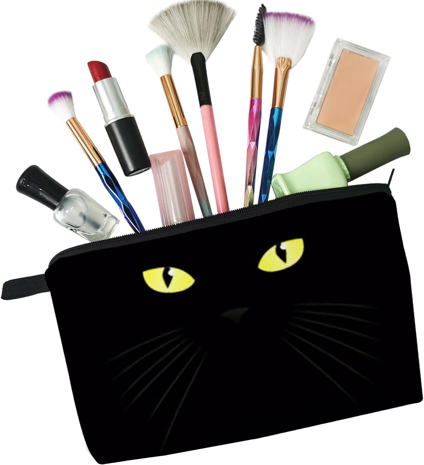 Black Cat Cosmetic Bag for Women Cute Small Makeup Bag for Purse Travel Toiletry Zipper Pouch for Girls Gift for Cat Lovers Black Cat Makeup Bag for Her - Image 5