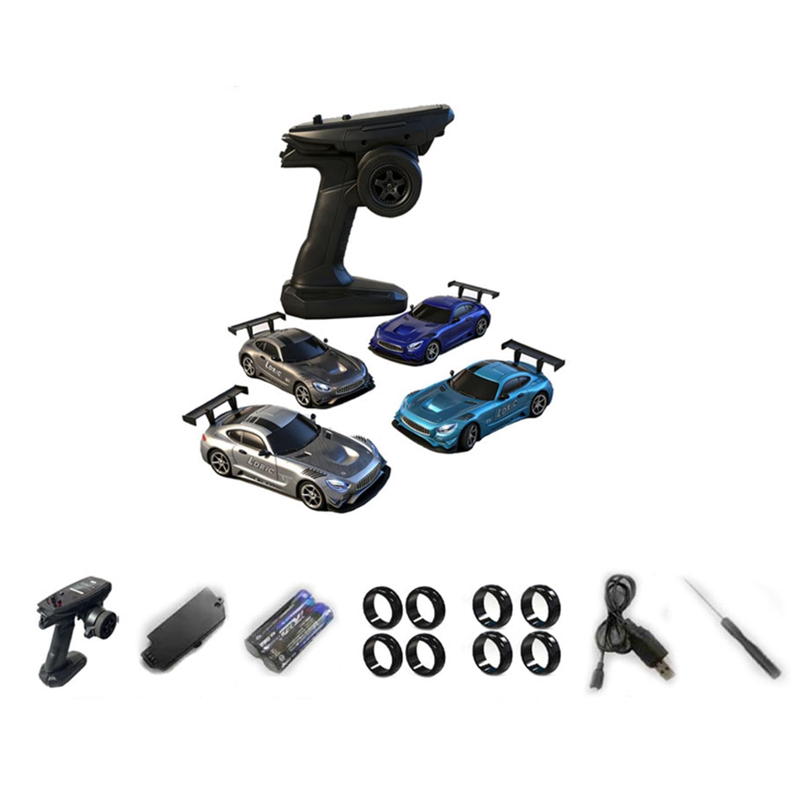 Auto Telecomandata 1/43 Professionale, Durevole, Leggera, ad Alte Prestazioni, Pratica, Regalo Premium- Argento