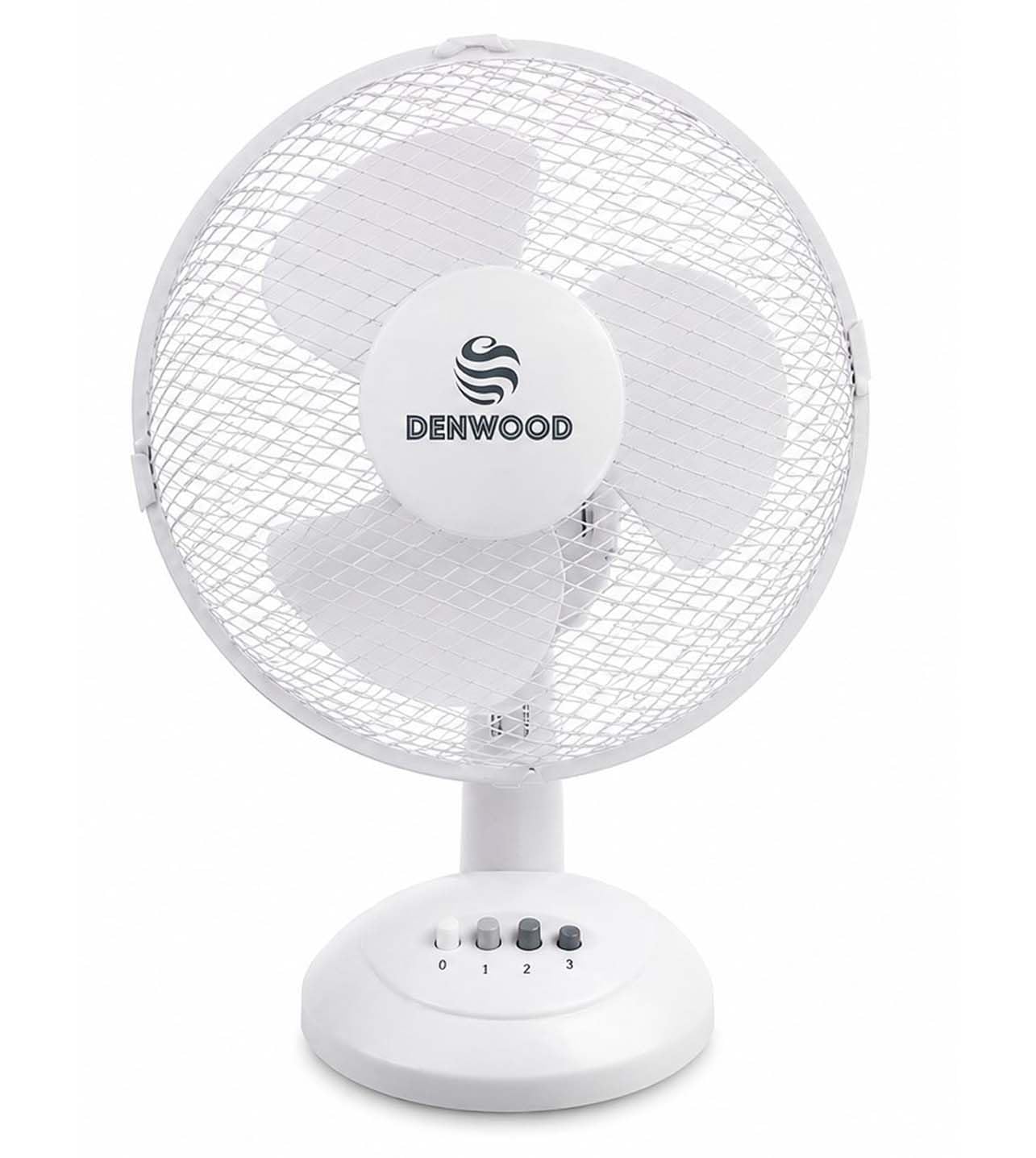 Meet AI Muse 12" Oscillating Inch White Desk Fan, White Match Finish 30cm – 3 Speed, Silent Motor Round Base
