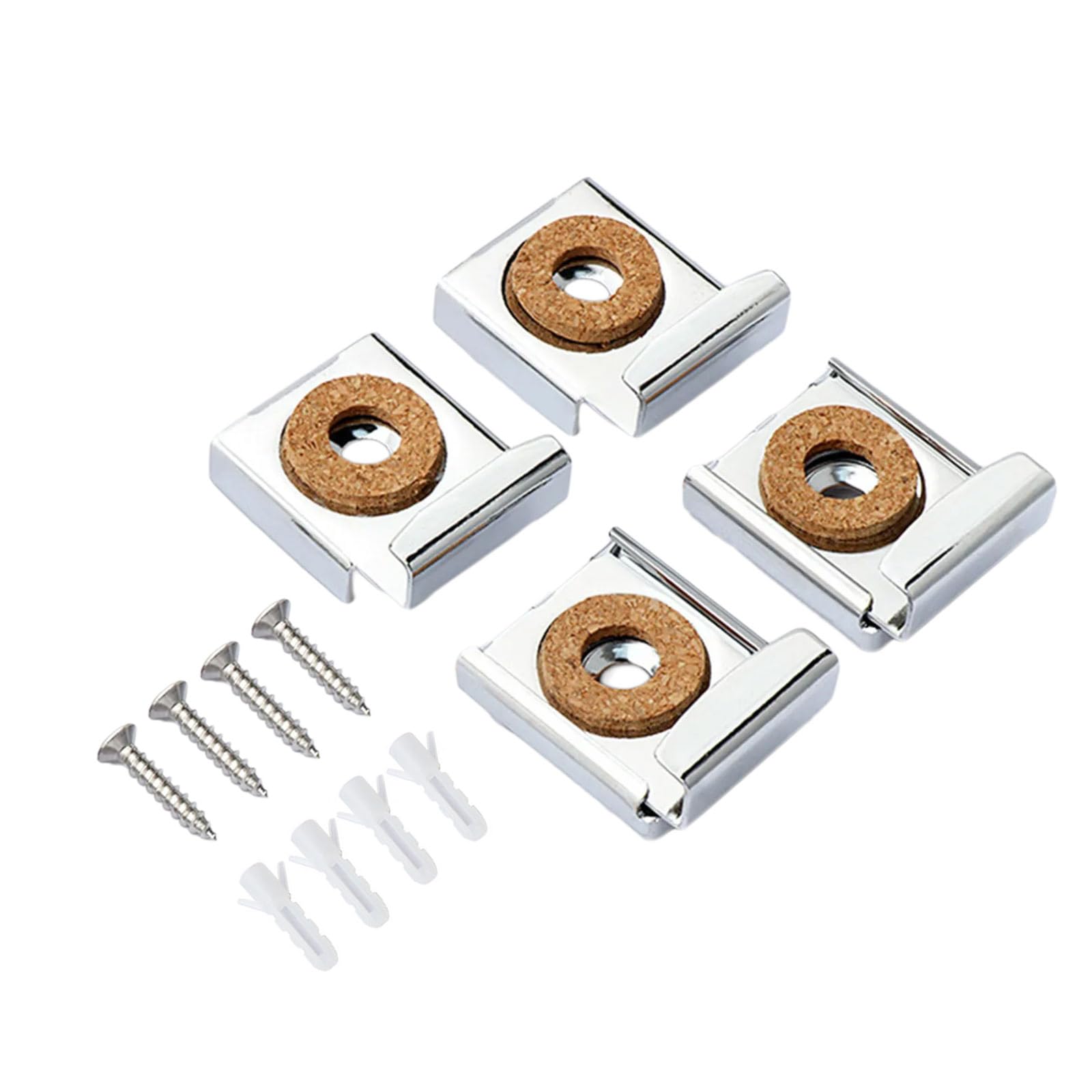Rustproof Glass Clamps Set of 4 with Included Screws and Plugs Glass Holder Secure Holders