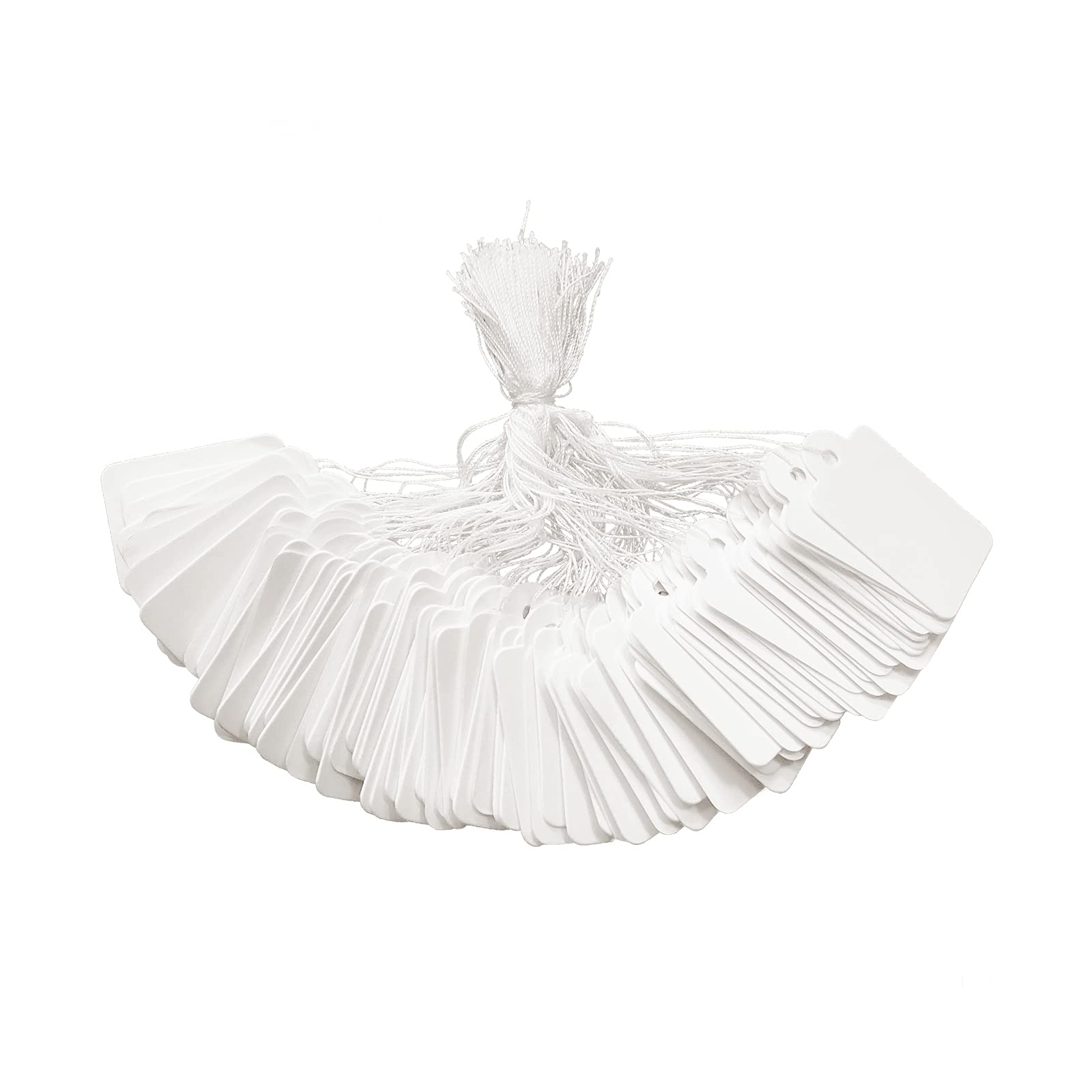 200 Pcs White Tags Price Tags Price Labels Display Tags with String Marking Strung Tags writable Tags Display Label for Product Jewelry Clothing Tags, 1.38 x 0.87 Inches