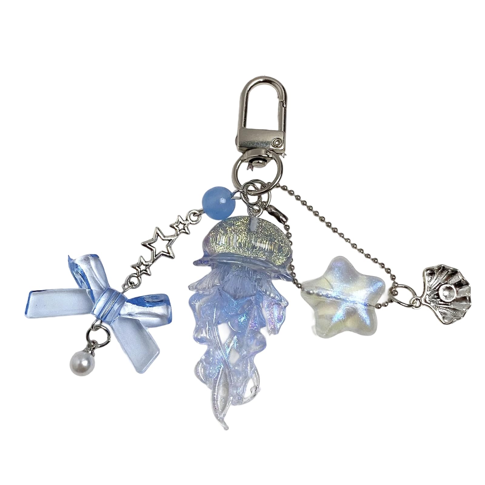 NEWFT Sparkling Marine Charm Phone Chain Keychain With Unique Design Resin Pendant Jewelry For Keys Bags Decoration
