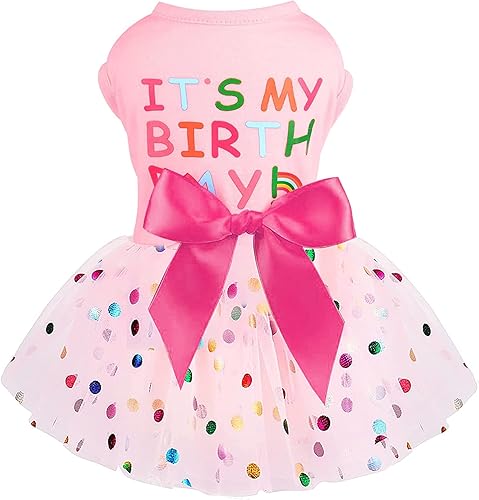 Vestidos de perro para perros medianos, niña, ropa para perros pequeños, vestido de verano para cachorros, vestido de cumpleaños para Chihuahua,