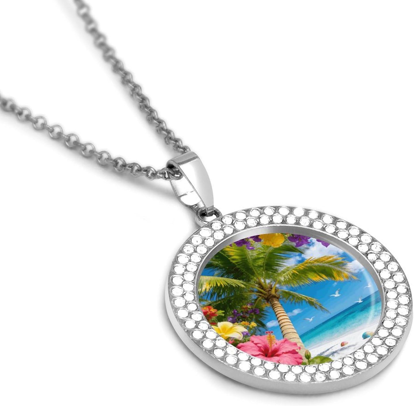 Cats Necklaces for Women Circle Vintage Diamond Pendant Necklace Women's Jewelry with Adjustable Stackable Dainty Trendy Jewelry image 3