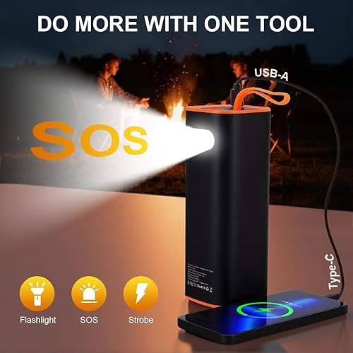 Miniatura 4 de Eyeshot Inflador de neumáticos, compresor de aire portátil, inflado rápido y alta capacidad de batería, bomba de aire inalámbrica de 150 PSI para