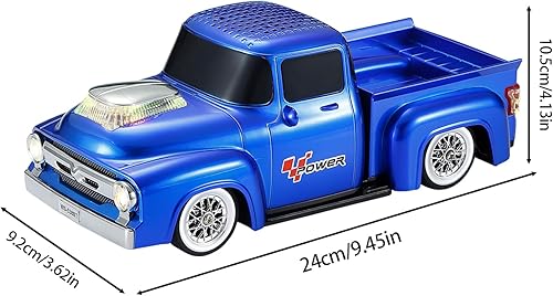 Miniatura 9 de WS-538 Altavoz de Replica de Camión de Recogida Retro Bluetooth Altavoz Portátil Inalámbrico de Modelo de Coche con FM, TWS, Luces de Fiesta LED,