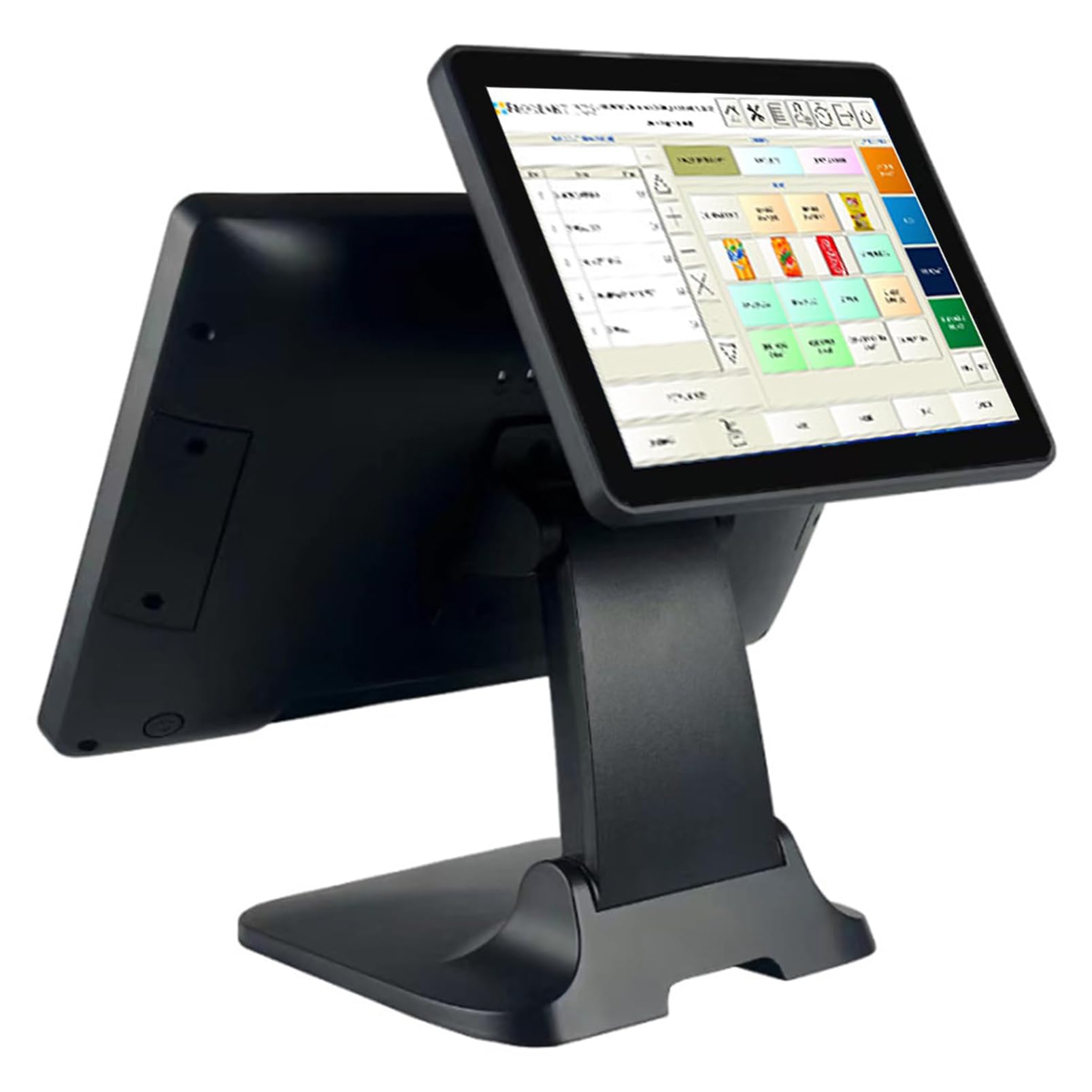 Registratore Di Cassa Pos Con Doppio Touch Screen 15,6 Pollici Con I5 Gen4 8g 128g, Sistema Pos Touchscreen Per Piccole Imprese, Commercio Al Dettaglio E Ristoranti, Display Clienti Led