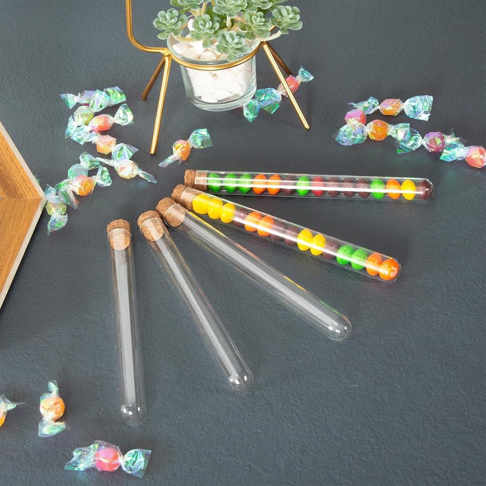 Glas für Reagenzglas-Set 24 Stück 80 Ml Glas für Reagenzgläser mit Korkstopfen und 24 Löcher Kunststoffröhrenhalter für Testlabor